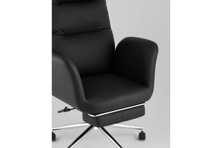 Кресло руководителя TopChairs Solid NC с оттоманкой черный-7