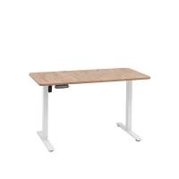 Стол с регулировкой высоты, 1 мотор, память 3 уровня высоты,белый, 120*60 см, светлое дерево