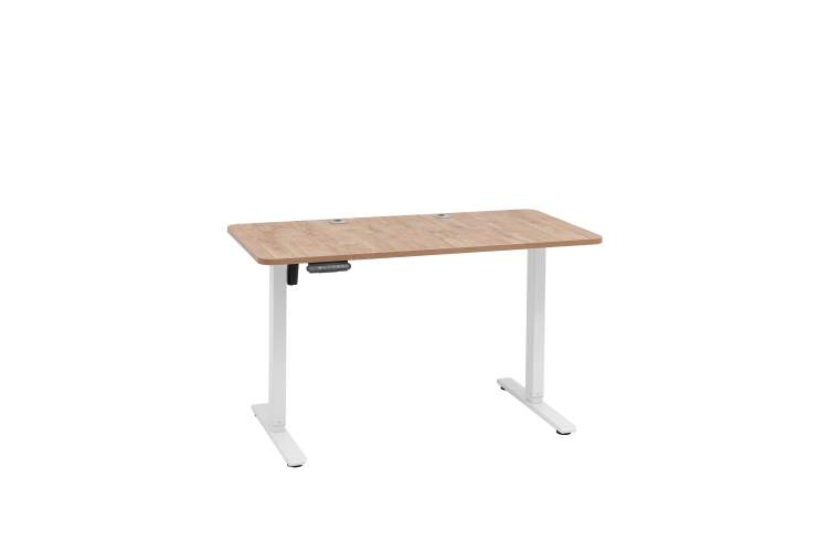 Стол с регулировкой высоты, 1 мотор, память 3 уровня высоты,белый, 120*60 см, светлое дерево