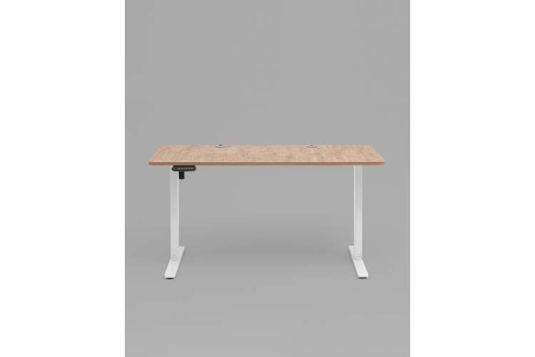 Стол с регулировкой высоты, 1 мотор, память 3 уровня высоты,белый, 120*60 см, светлое дерево-3