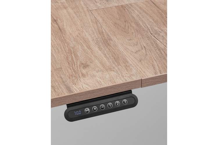 Стол с регулировкой высоты, 1 мотор, память 3 уровня высоты,белый, 120*60 см, светлое дерево-6