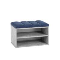 Обувница Хольст серая велюр синий