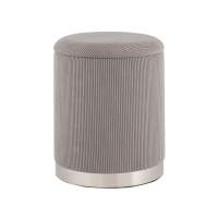 Пуф Эмили с ящиком серебро вельвет серый