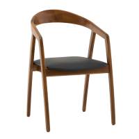 Стул Вудмилан каркас дерево цвет темный орех экокожа черный