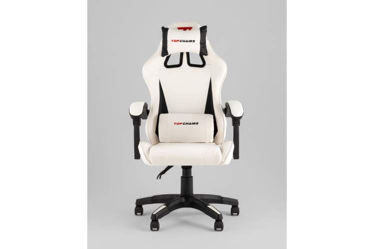 Кресло спортивное TopChairs Phantom бело-черный-3
