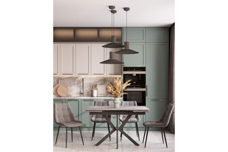 Стол раскладной Marmer 120-180*80*76 керамика антрацит-2