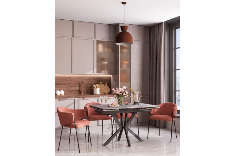 Стол раскладной Marmer 120-180*80*76 керамика антрацит-3