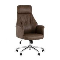 Кресло офисное TopChairs Neoma коричневый экокожа