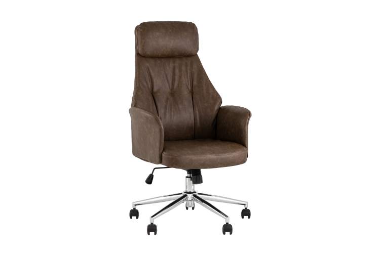 Кресло офисное TopChairs Neoma коричневый экокожа