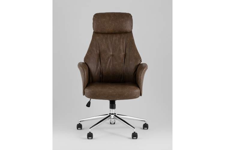 Кресло офисное TopChairs Neoma коричневый экокожа-2