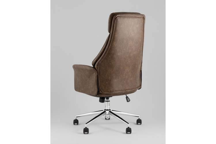 Кресло офисное TopChairs Neoma коричневый экокожа-5