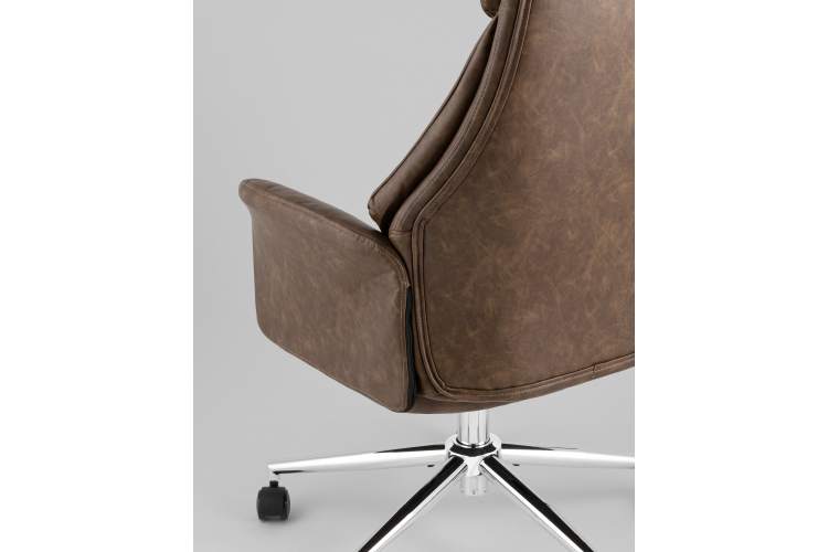 Кресло офисное TopChairs Neoma коричневый экокожа-6