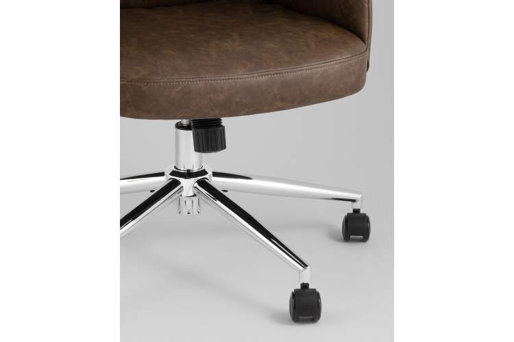 Кресло офисное TopChairs Neoma коричневый экокожа-9