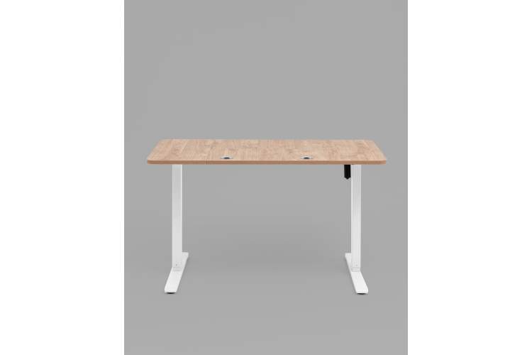 Стол с регулировкой высоты, 1 мотор, память 3 уровня высоты,белый, 140*60 см, светлое дерево-2