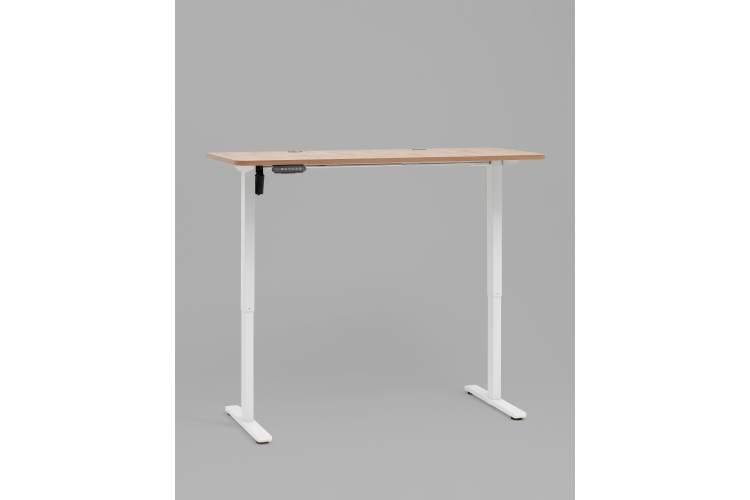 Стол с регулировкой высоты, 1 мотор, память 3 уровня высоты,белый, 140*60 см, светлое дерево-4