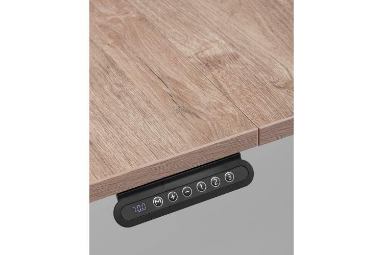 Стол с регулировкой высоты, 1 мотор, память 3 уровня высоты,белый, 140*60 см, светлое дерево-6