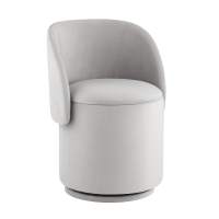 Пуф-трансформер Таунсвилл вращающийся с ящиком велюр светло-серый