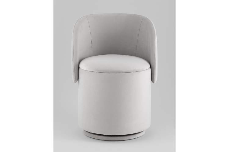 Пуф-трансформер Таунсвилл вращающийся с ящиком велюр светло-серый-2