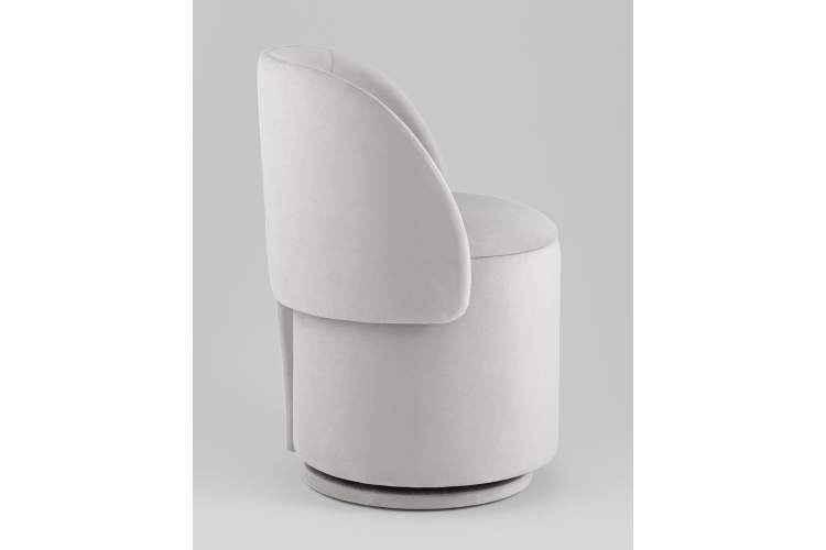 Пуф-трансформер Таунсвилл вращающийся с ящиком велюр светло-серый-3