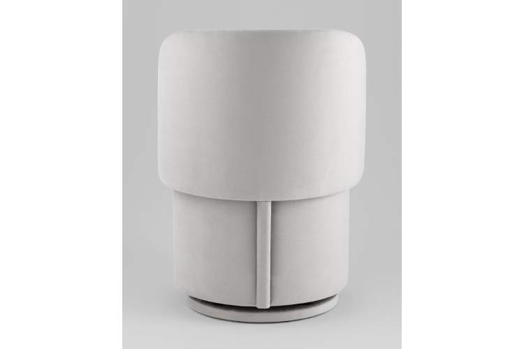 Пуф-трансформер Таунсвилл вращающийся с ящиком велюр светло-серый-4