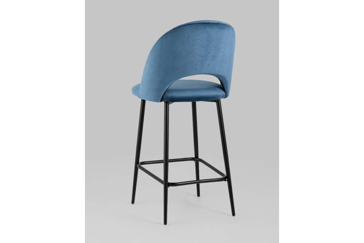 Стул полубарный Меган SN велюр пыльно-синий-5