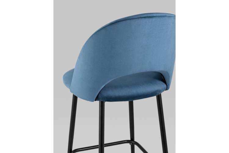 Стул полубарный Меган SN велюр пыльно-синий-6