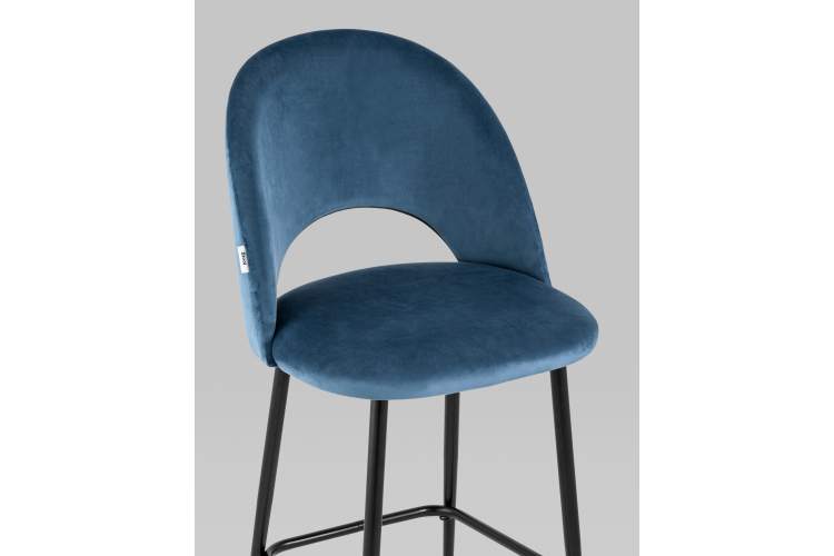 Стул полубарный Меган SN велюр пыльно-синий-7