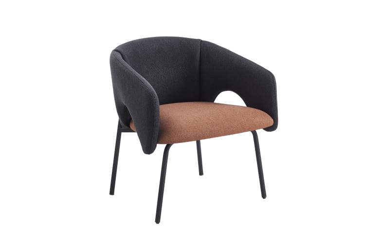 Кресло лаунж Afrida рогожка тёмно-синий терракот