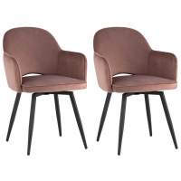 Стул Венера вращающийся велюр пыльно-розовый 2 шт