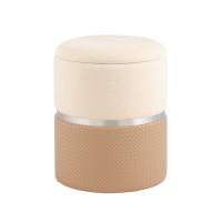 Пуф Кэрри с ящиком серебро шенилл бежевый