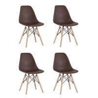 Стул Стул Eames Style DSW коричневый x4 (разборный каркас) Стул Стул Eames Style DSW коричневый x4 (разборный каркас)