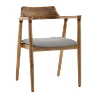 Стул Вудримини каркас дерево цвет натуральный орех рогожка серый