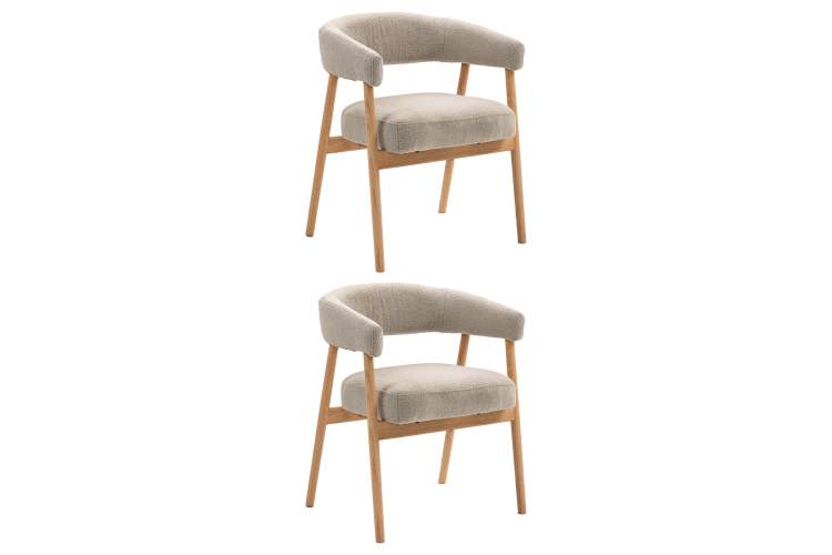 Стул обеденный Zubo с деревянными ножками бежевый 2 шт.