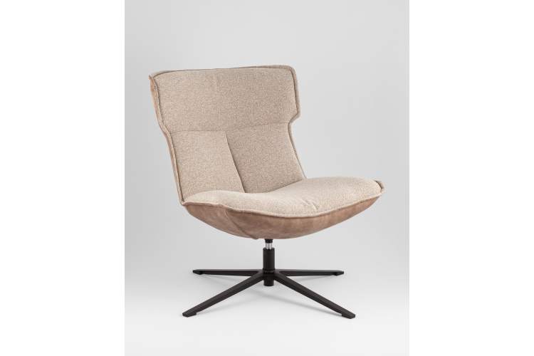 Кресло лаунж Sway бежевый с коричневым-1