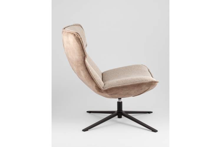 Кресло лаунж Sway бежевый с коричневым-3