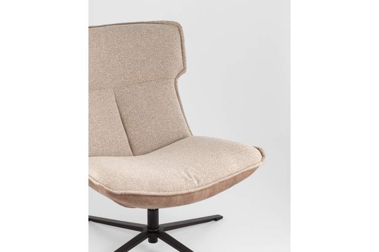 Кресло лаунж Sway бежевый с коричневым-7