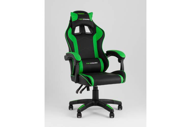 Кресло спортивное TopChairs Shadow черно-зеленый-1