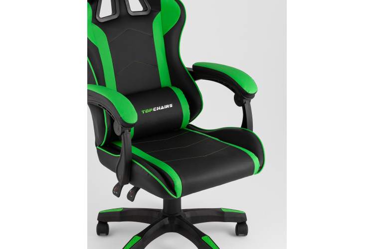Кресло спортивное TopChairs Shadow черно-зеленый-7