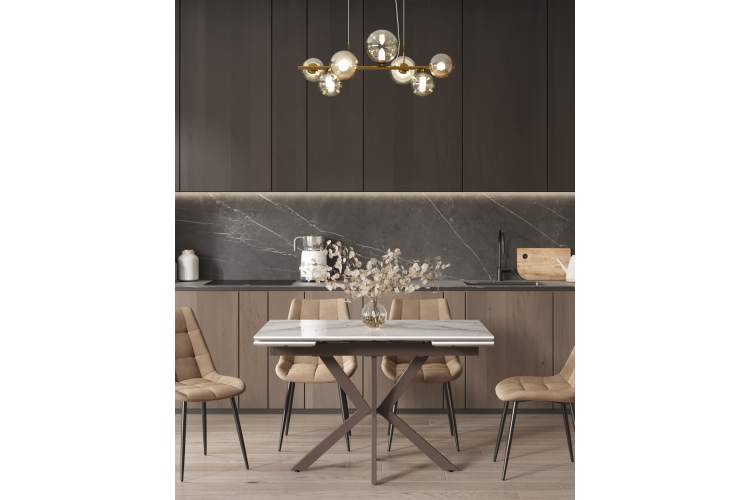 Стол раскладной Marmer 120-180*80*76 керамика капучино-2