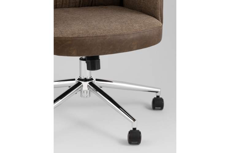 Кресло офисное TopChairs Neoma коричневый экокожа ткань-8