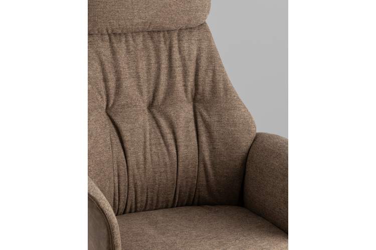 Кресло офисное TopChairs Neoma коричневый экокожа ткань-9