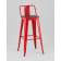 Стул барный TOLIX со спинкой красный глянцевый + темное дерево KD
