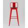 Стул барный TOLIX со спинкой красный глянцевый + темное дерево KD