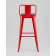 Стул барный TOLIX со спинкой красный глянцевый + темное дерево KD