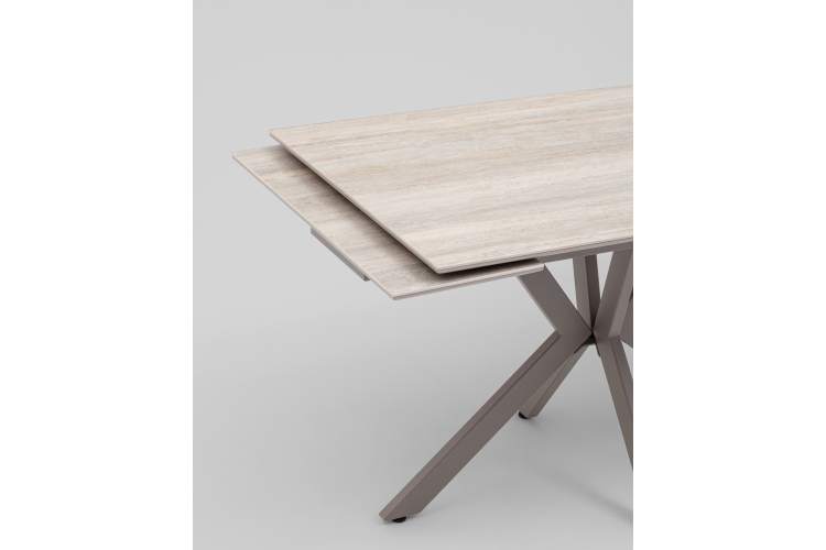 Стол Marmer 120-180/80/76 см подстолье металл капучино-4