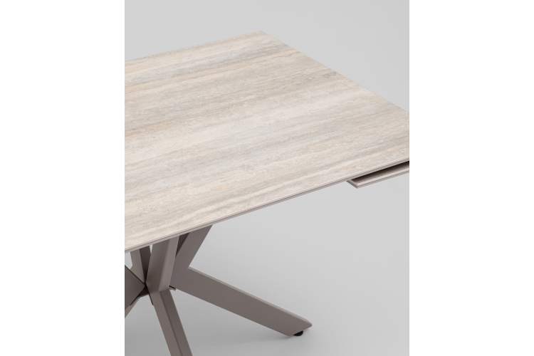 Стол Marmer 120-180/80/76 см подстолье металл капучино-5