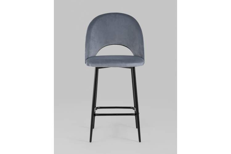 Стул полубарный Меган SN велюр серый-2