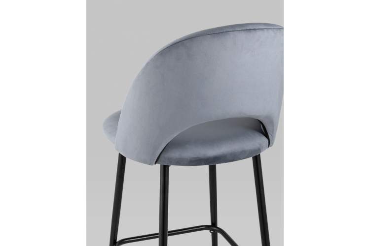 Стул полубарный Меган SN велюр серый-6