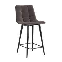 Стул полубарный Джанго велюр пепельно-серый высота сиденья 60 см