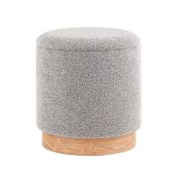 Пуф с ящиком Холли S букле серый